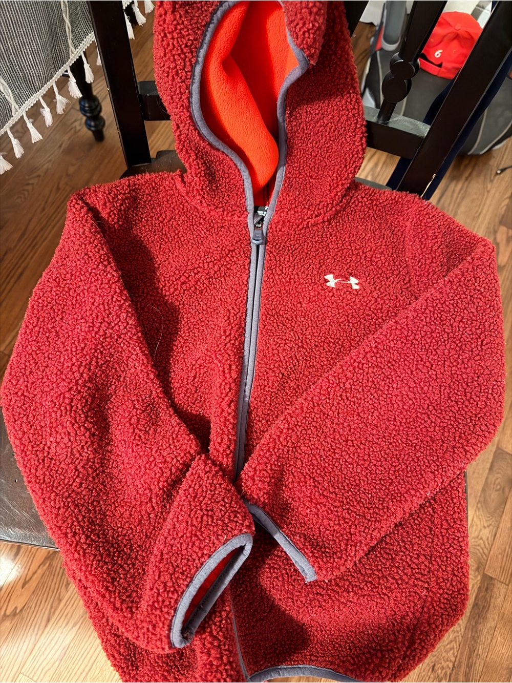 Under Armour Kids Red Sherpa Hoodie Jacket